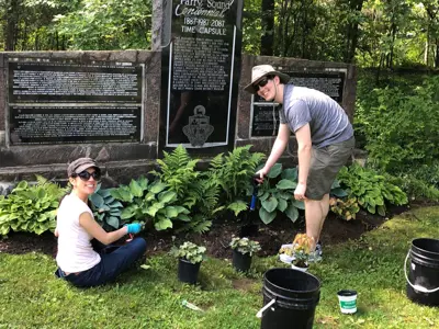 Volunteers hard at work at the Tower Hill Heritage Garden