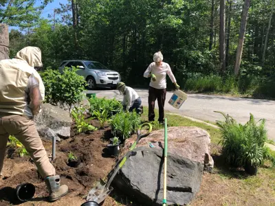 Volunteers hard at work at Tower Hill Heritage Garden